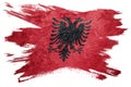 Grunge Albania flag. Albania flag with grunge texture. Brush stroke.