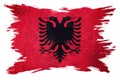 Grunge Albania flag. Albania flag with grunge texture. Brush stroke