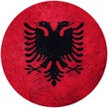 Grunge Albania flag. Albania button flag Isolated on white background