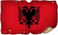 Albania Flag On Old Paper