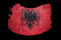 Grunge Albania flag. Albania flag with grunge texture. Brush str