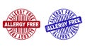 Grunge ALLERGY FREE Scratched Round Stamp Seals