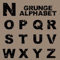 Grunge alphabet set [N-Z] Royalty Free Stock Photo