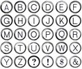 Grunge Alphabet from Vintage Typewriter Keys