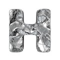 Grunge aluminium foil font letter H 3D