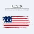 Grunge American flag.Vector flag of USA.