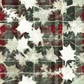 Grunge americana rustic Christmas snowflake winter cottage style background pattern. Festive distress cloth effect for