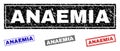 Grunge ANAEMIA Textured Rectangle Watermarks Royalty Free Stock Photo