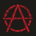 Grunge anarchy symbol , vector illustration