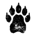 Grunge Animal paw print icon symbol