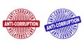 Grunge ANTI-CORRUPTION Scratched Round Watermarks