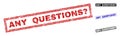 Grunge ANY QUESTIONS Question Textured Rectangle Stamp Seals