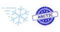 Grunge Arctic Stamp and Recursive Frost Wind Icon Collage