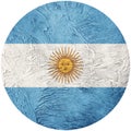 Grunge Argentina flag. Argentina button flag Isolated on white b Royalty Free Stock Photo