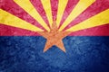 Grunge Arizona state flag. Arizona flag background grunge texture. Royalty Free Stock Photo