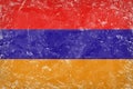 Grunge Armenia flag texture on kapron fabric