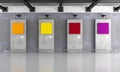 Grunge art gallery with colorful canvas Royalty Free Stock Photo