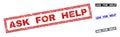 Grunge ASK FOR HELP Textured Rectangle Stamp Seals Royalty Free Stock Photo