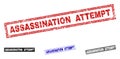 Grunge ASSASSINATION ATTEMPT Textured Rectangle Stamp Seals Royalty Free Stock Photo