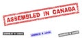 Grunge ASSEMBLED IN CANADA Scratched Rectangle Watermarks