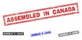 Grunge ASSEMBLED IN CANADA Scratched Rectangle Watermarks Royalty Free Stock Photo