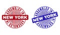 Grunge ASSEMBLED IN NEW YORK Textured Round Stamps