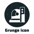 Grunge Astronaut helmet icon isolated on white background. Monochrome vintage drawing. Vector Royalty Free Stock Photo