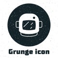 Grunge Astronaut helmet icon isolated on white background. Monochrome vintage drawing. Vector Royalty Free Stock Photo