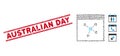 Grunge Australian Day Line Seal and Mosaic Connections Calendar Page Icon