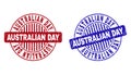 Grunge AUSTRALIAN DAY Scratched Round Stamp Seals
