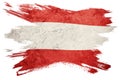 Grunge Austria flag. Austria flag with grunge texture. Brush stroke.