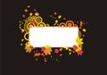 Grunge autumnal frame on black background Royalty Free Stock Photo
