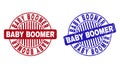 Grunge BABY BOOMER Scratched Round Stamp Seals