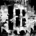 Grunge background with black and white rough structures. Graphic abstract collage with creative elements and forms. Royalty Free Stock Photo