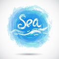 Grunge background with bright blue splash. Sea. Vector Royalty Free Stock Photo