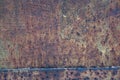 Grunge background, old metal sheet, weathered very rusted steel, red color metal, textured surface, outdoor material Royalty Free Stock Photo
