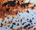 Old peeling paint on rusting metal Royalty Free Stock Photo