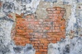 Grunge old red brick and plaster wall texture Royalty Free Stock Photo