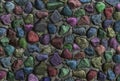 Grunge background stones wall multicolor red blue lilac print pattern