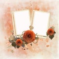 Grunge background with two photo frames Royalty Free Stock Photo