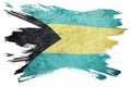 Grunge Bahamas flag. Bahamas flag with grunge texture. Brush stroke.