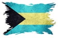 Grunge Bahamas flag. Bahamas flag with grunge texture. Brush stroke