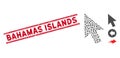 Grunge Bahamas Islands Line Stamp with Collage Cursor Arrow Icon