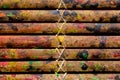 Grunge Bamboo Bars Texture with Colors Spatter for Abstract Background