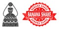 Grunge Banana Shake Seal and Bride Polygonal Mocaic Icon