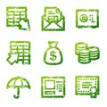 Grunge banking contour icons