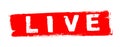 Grunge banner with red color showing: Live