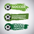 Grunge banners with soccer balls Royalty Free Stock Photo