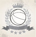 Grunge Basketball laurel weath Royalty Free Stock Photo