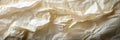 Grunge beige crumpled paper texture Background, natural handmade paper sheet. Top view, flat lay.